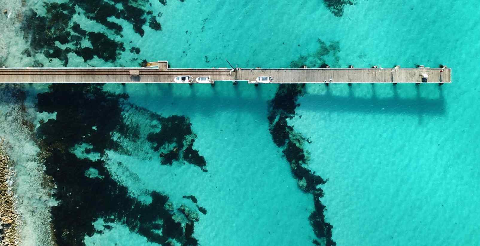 Aerial of pier on kangaroo island